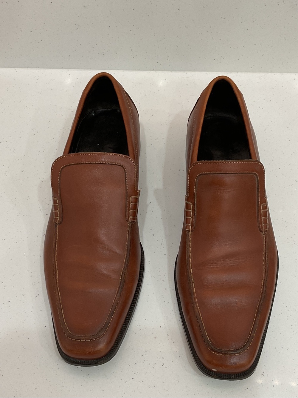 Donald J. Pliner Brown Leather Derby Shoes